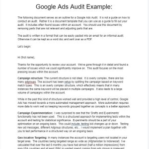 Google Ads Audit Outline