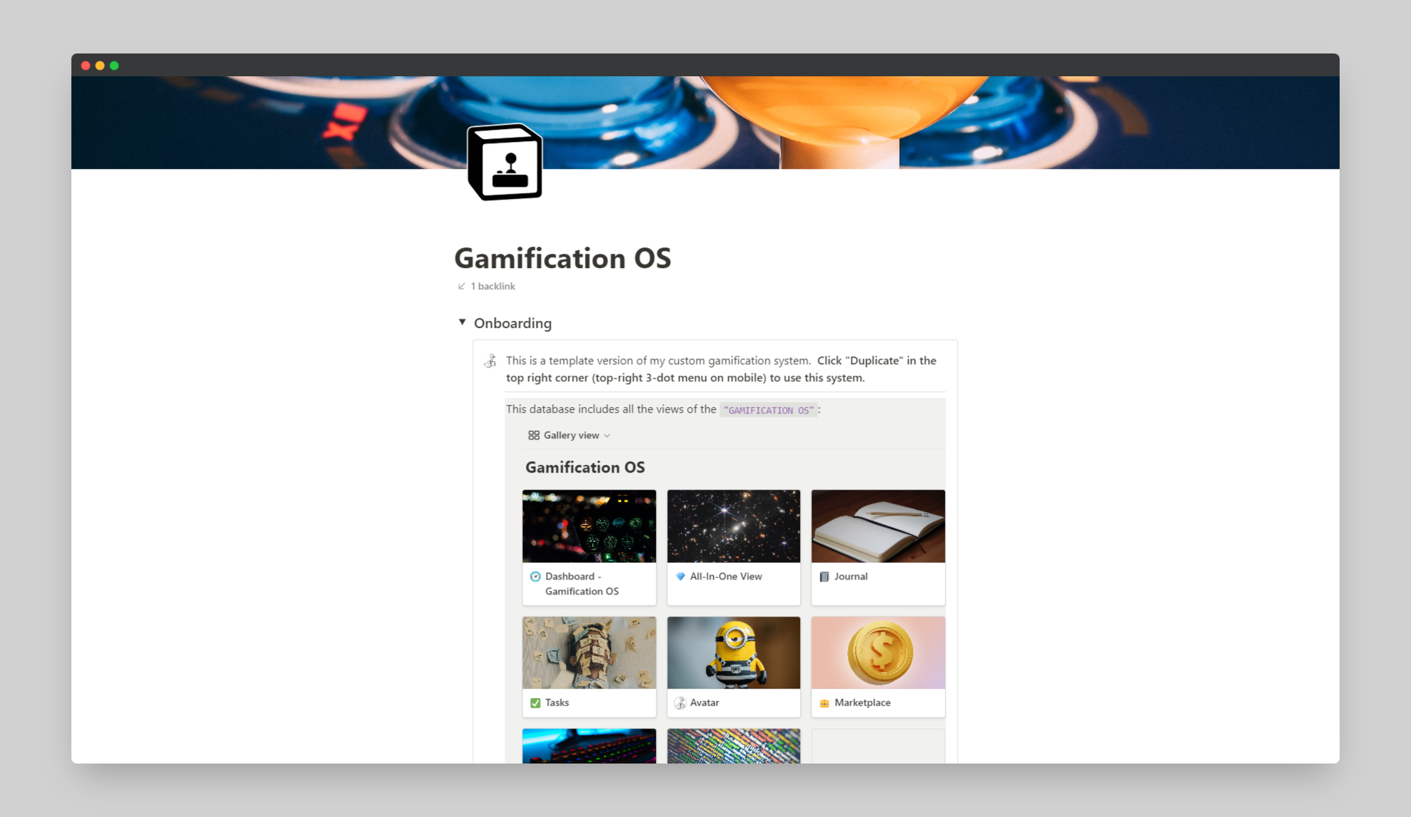 Home Page Mockup - Gamification OS