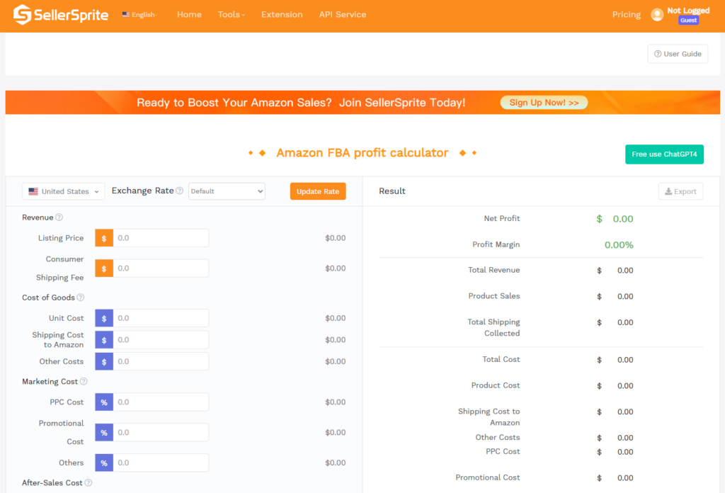 SellerSprite FBA Calculator