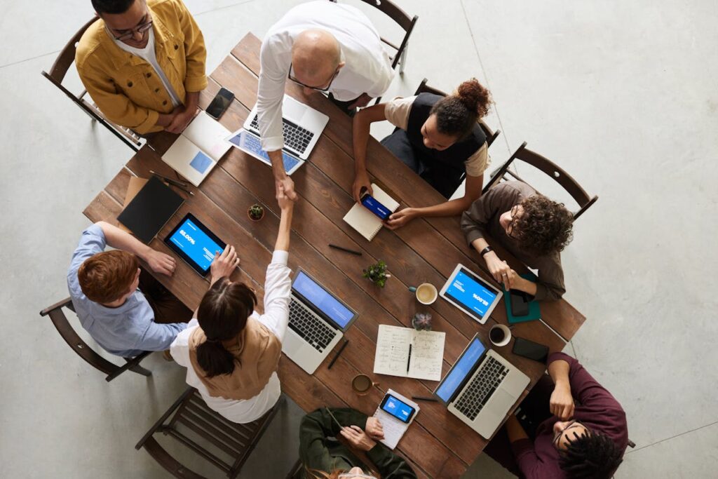 A group of professionals coming to an agreement. 