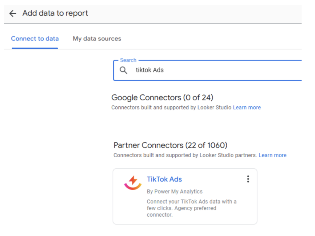 Using the Power My Analytics TikTok Ads Connector to access the data.